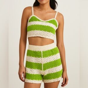 Rebellion Crochet Crop Top & Shorts Set Vacay